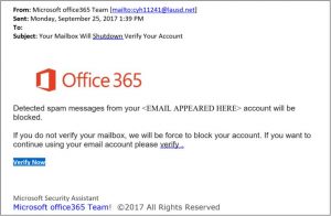 example phishing message