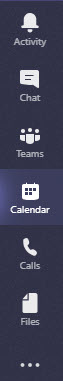 Microsoft Teams Left Navigation Bar