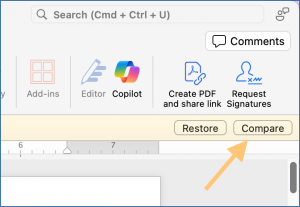 Compare button on Mac