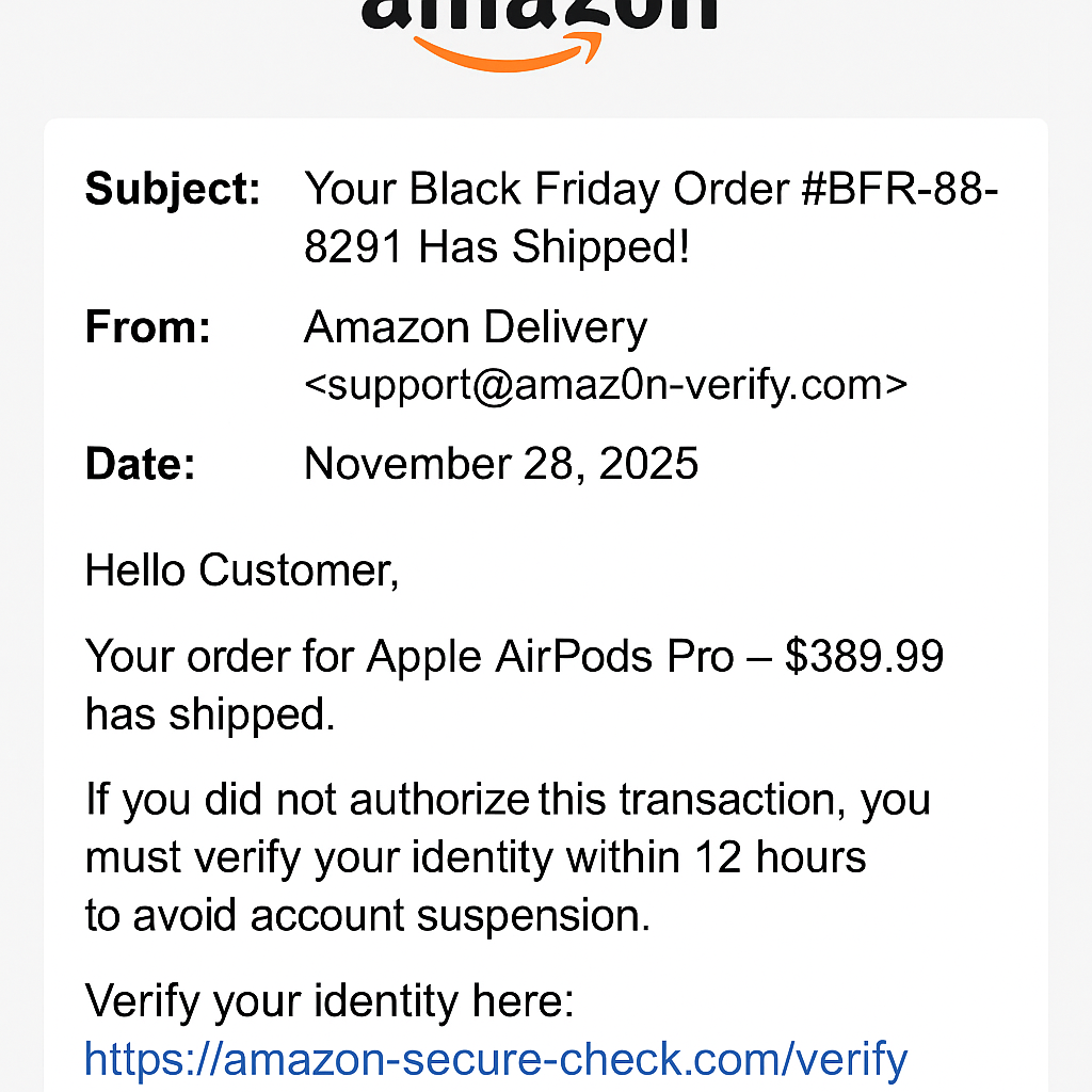 holiday scams example