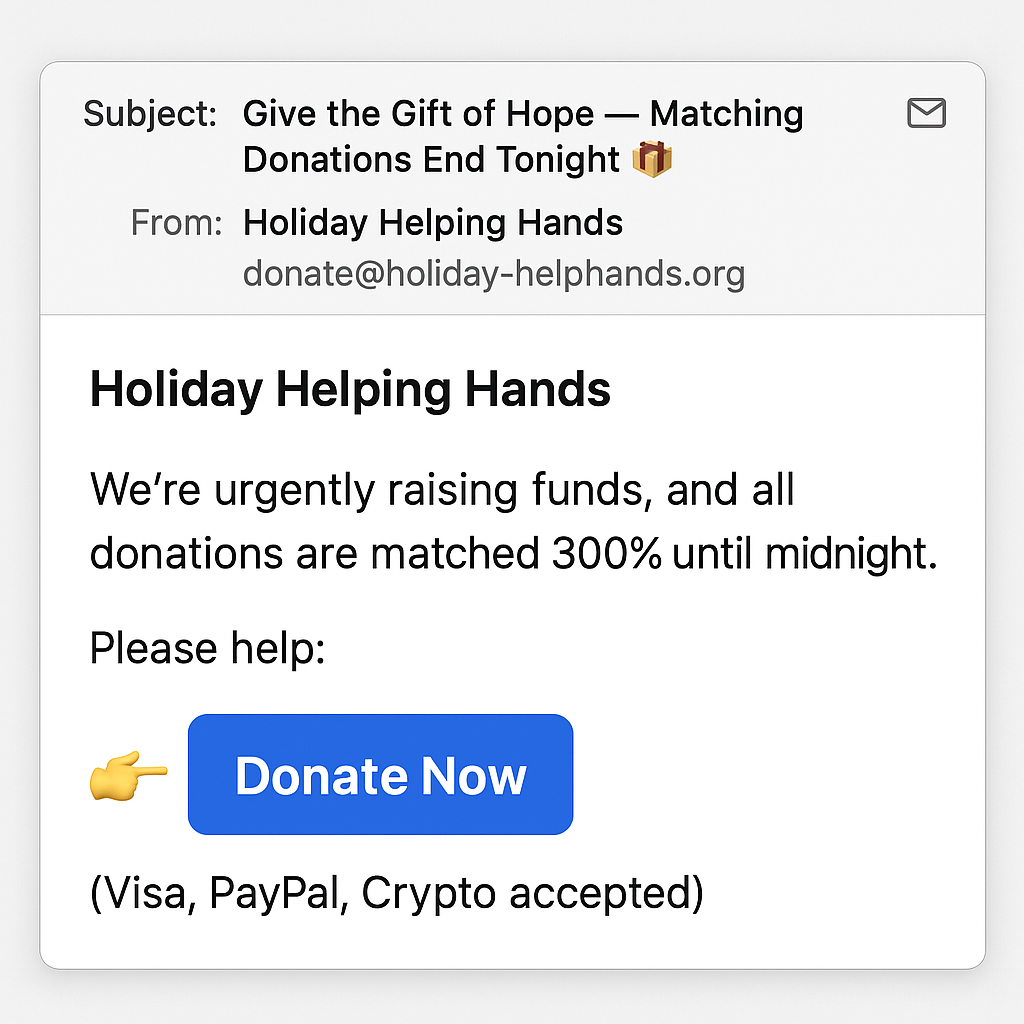 holiday phishing scam example