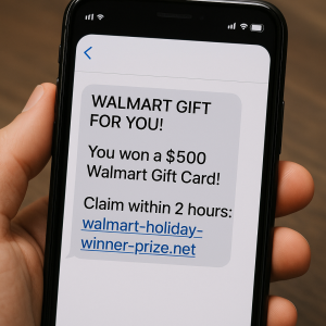 holiday sms phishing scam example